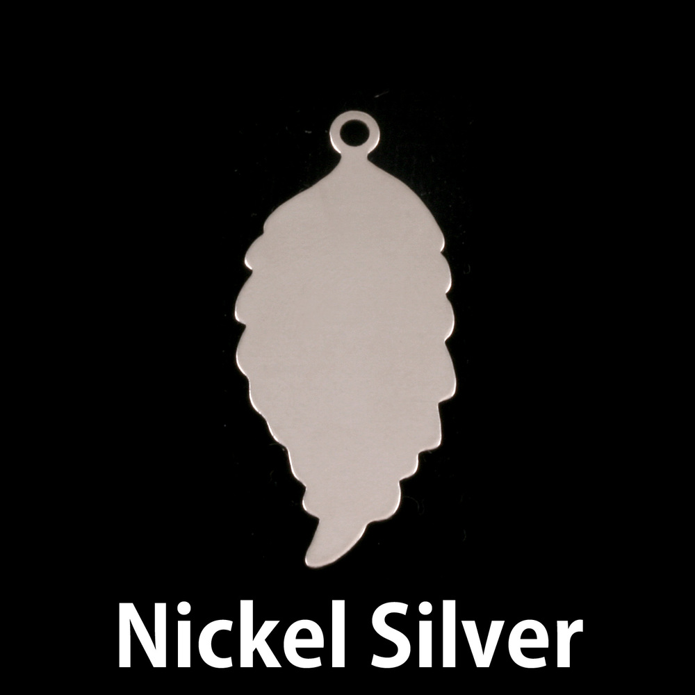 Metal Stamping Blanks Nickel Silver Leaf with Top Loop Blank, 24g